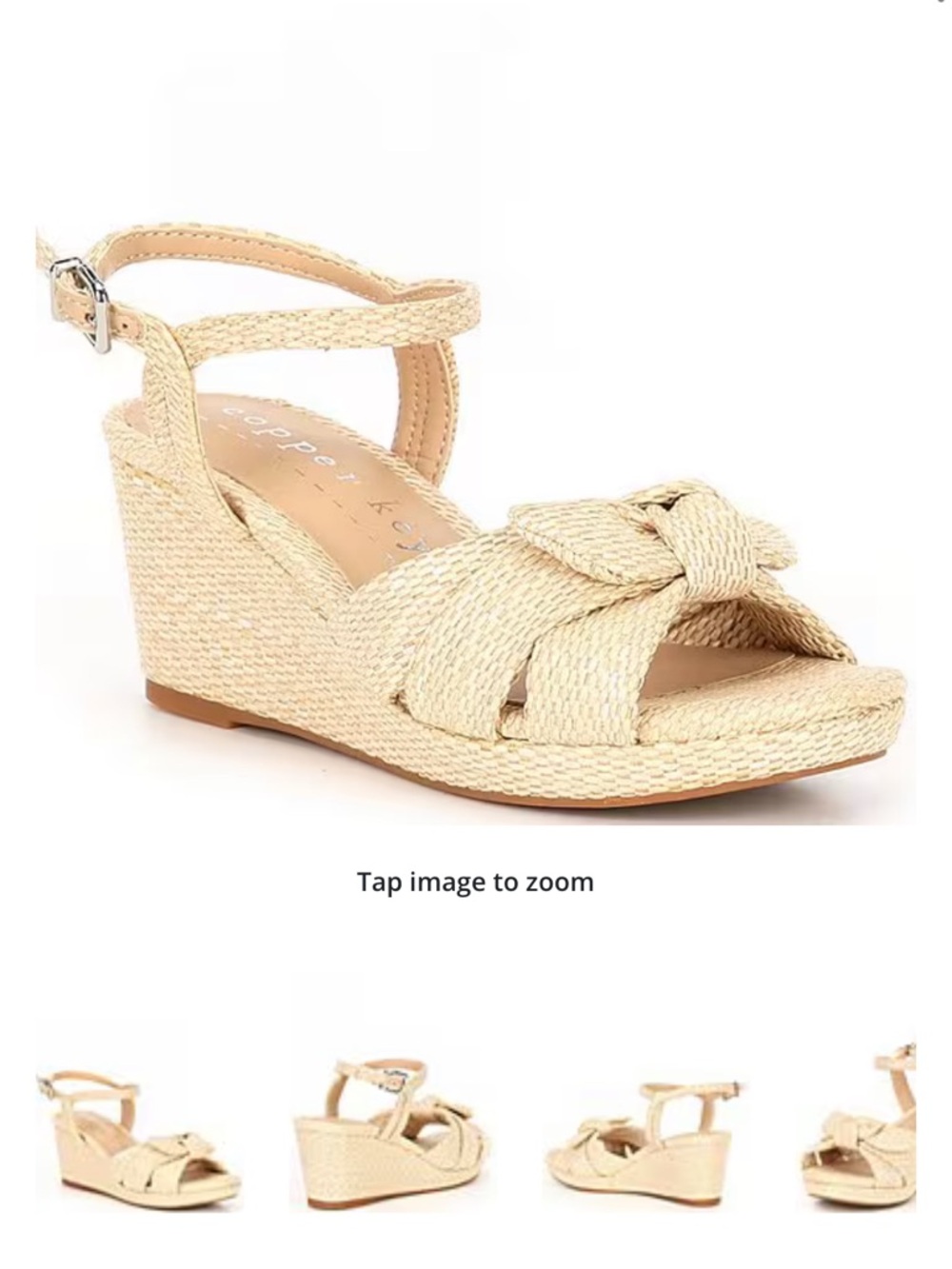 Copper Key
Girls' Charlotte Raffia Wedge Bow Sandals (Youth)